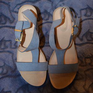Light Blue Kenneth Cole Reaction Wedge Sandals